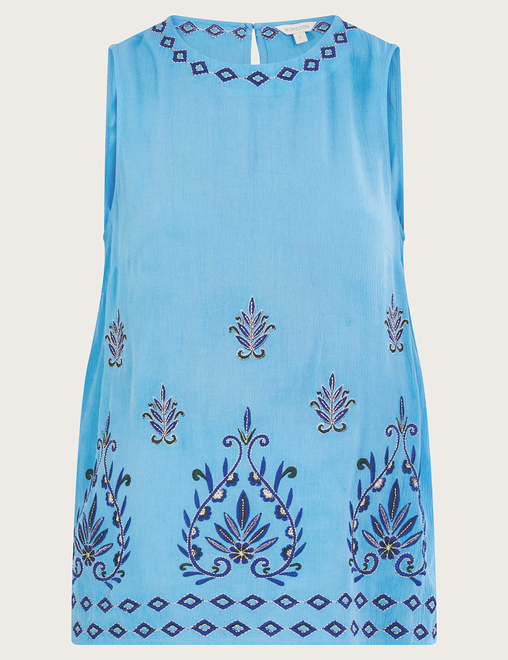 Embroidered Round Neck Vest Top image 2