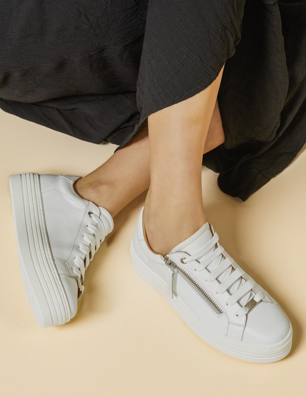 Marks and spencer womens white trainers on sale