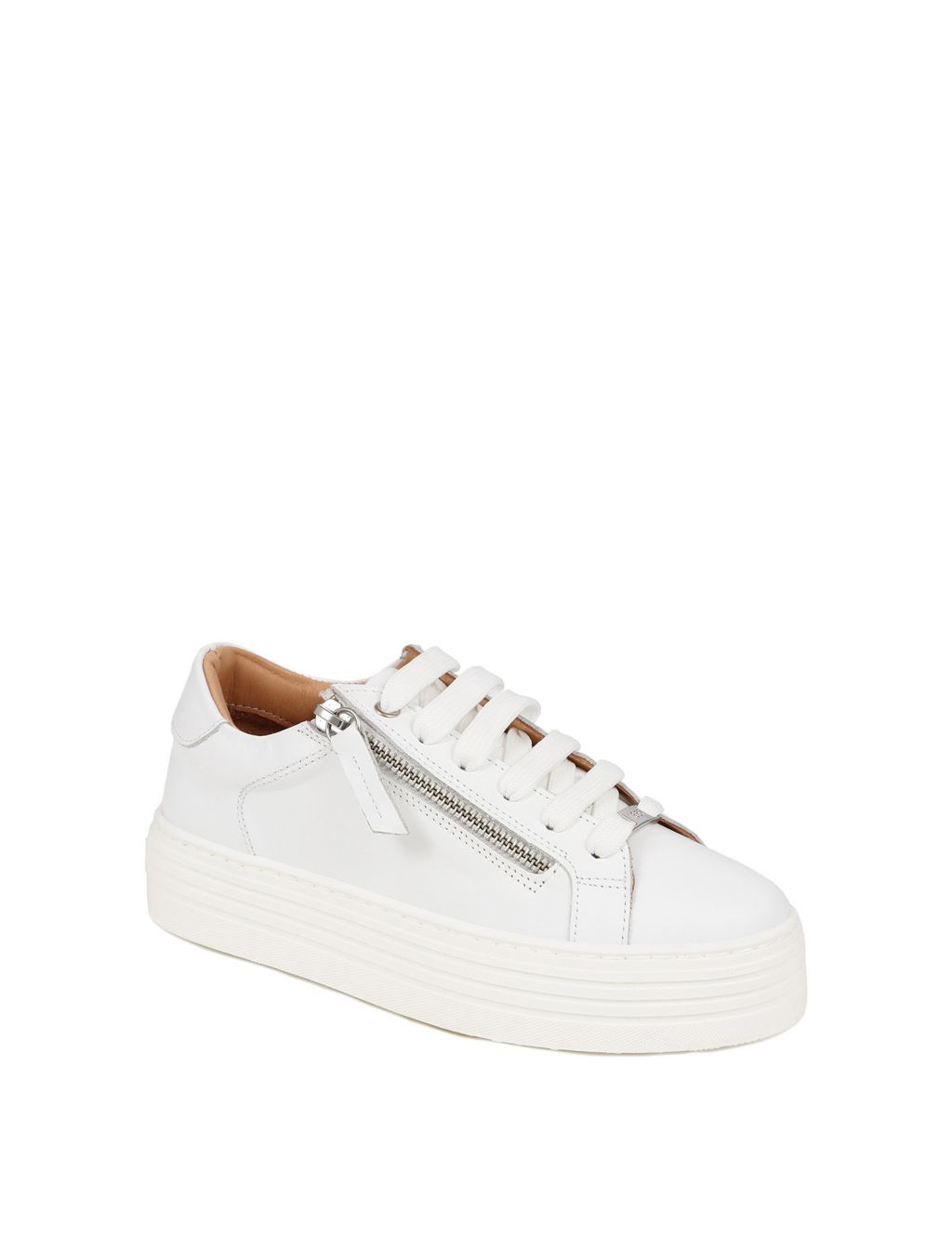 Leather Lace Up Flatform Trainers image 4