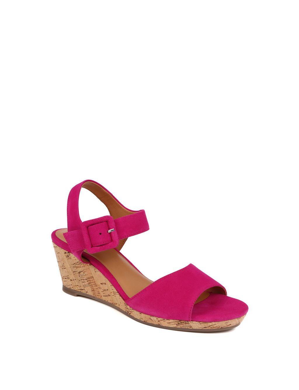 Suede Ankle Strap Wedge Sandals image 3