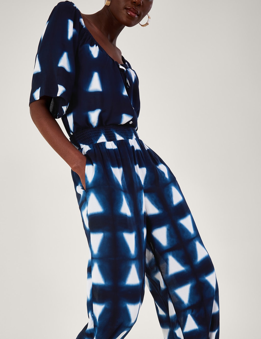 Printed Elasticated Waist Cuffed Trousers image 5