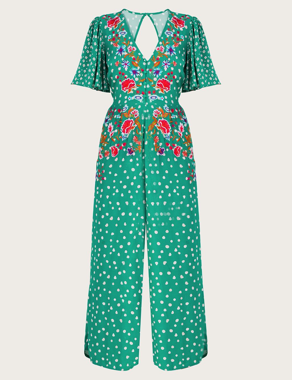 Printed Embroidered Wide Leg Jumpsuit image 2