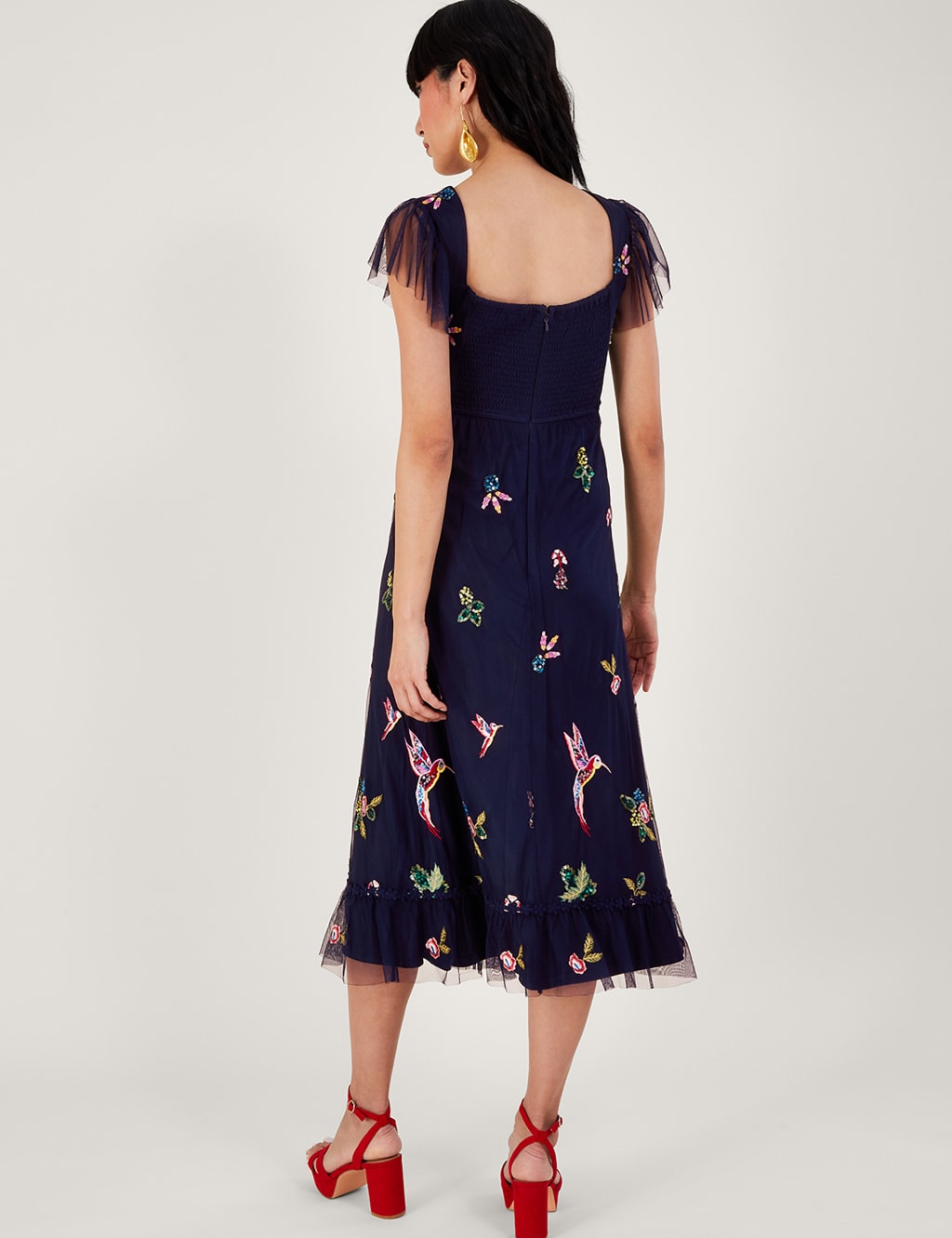 Embellished Sweetheart Neck Midi Tea Dress image 3