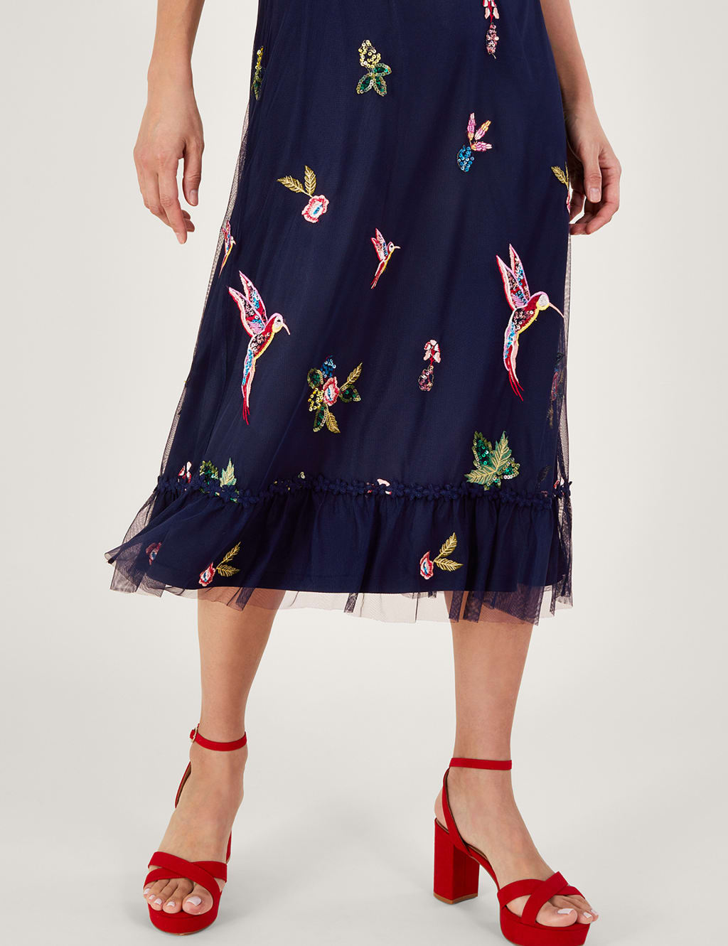 Embellished Sweetheart Neck Midi Tea Dress image 5