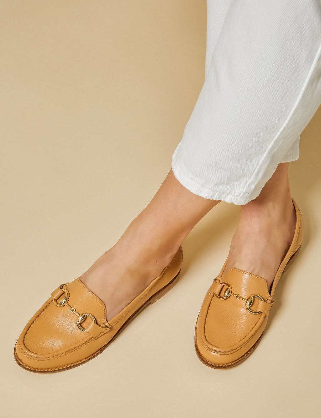 Leather Trim Slip On Loafers