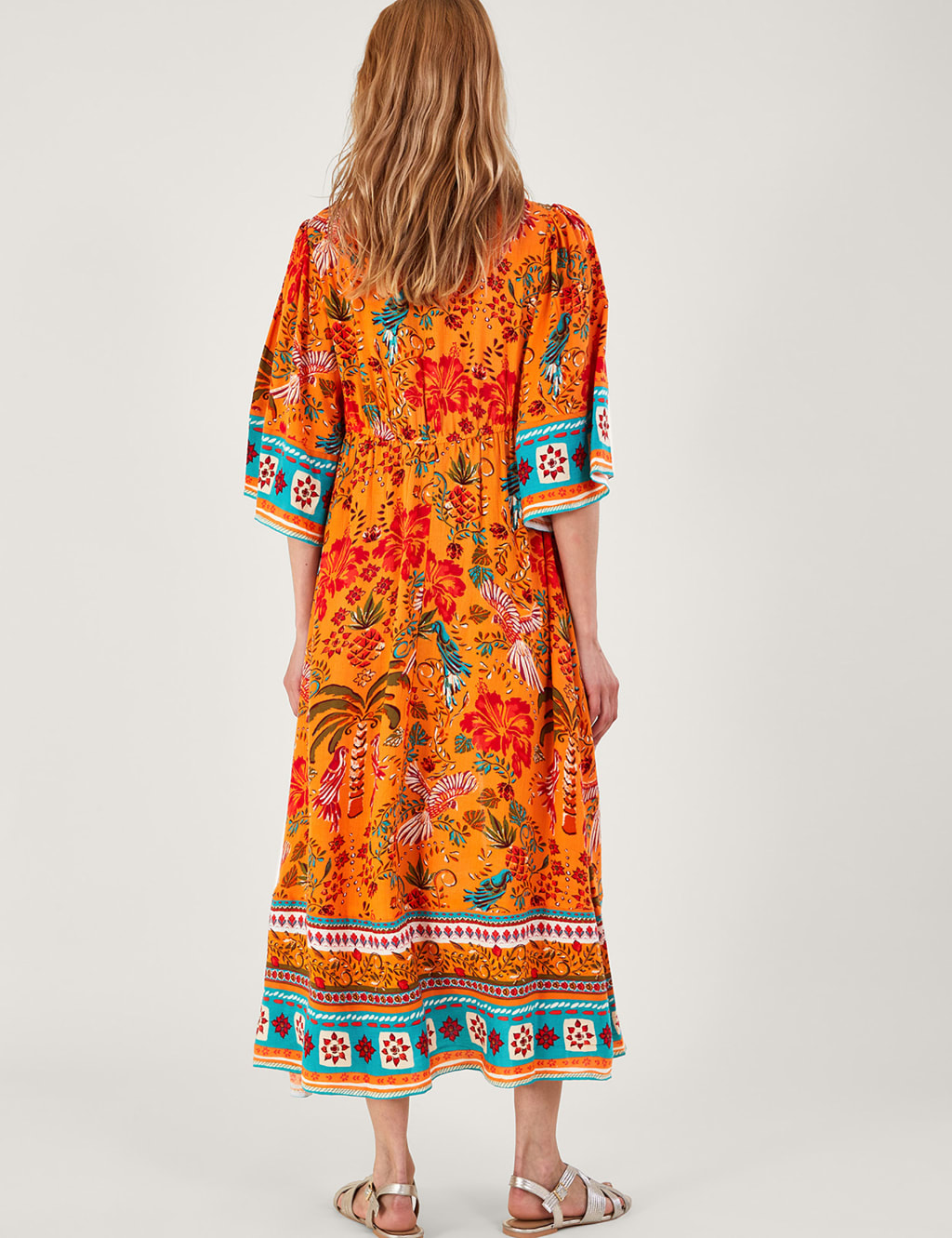 Printed V-Neck Midaxi Swing Dress image 4