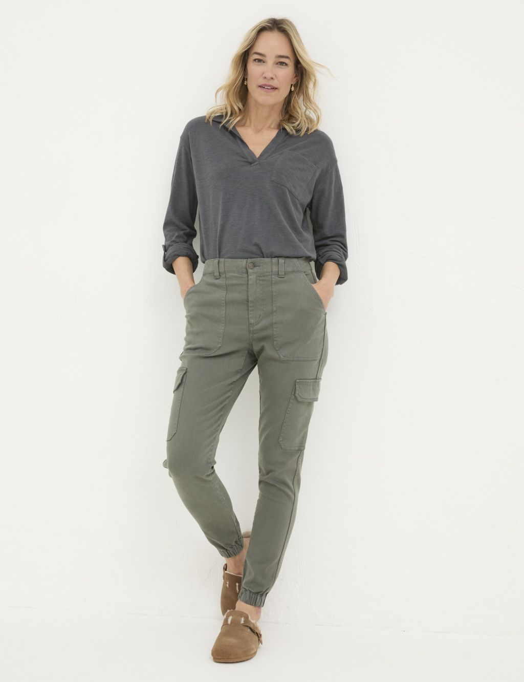 Cotton Rich Cargo Tapered Trousers