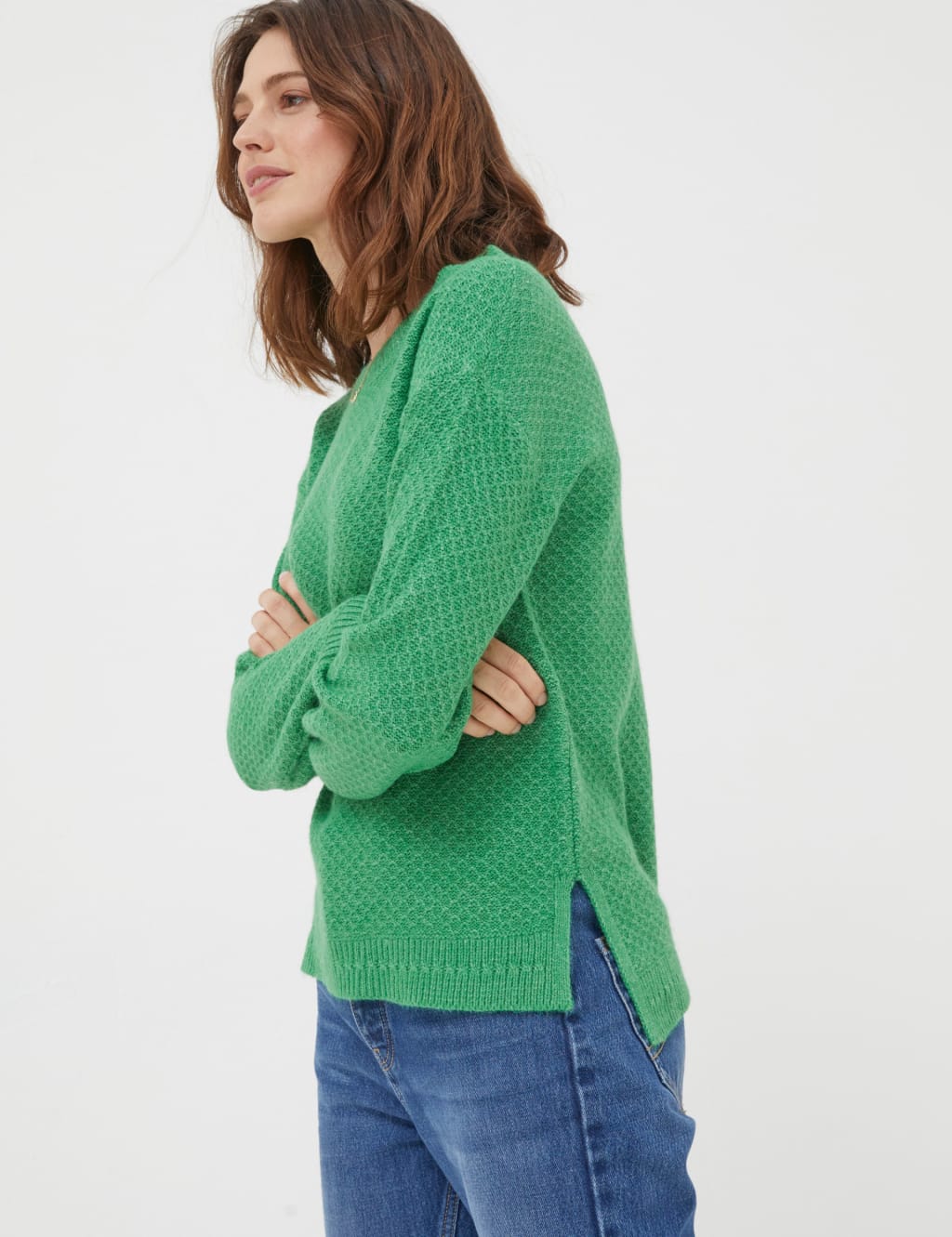 Textured Crew Neck Jumper