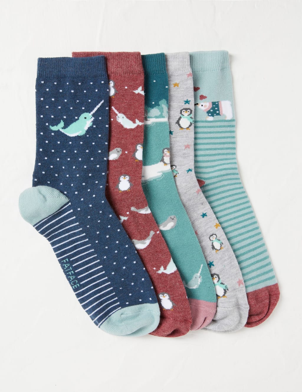 5pk Cotton Blend Arctic Ankle High Socks image 1