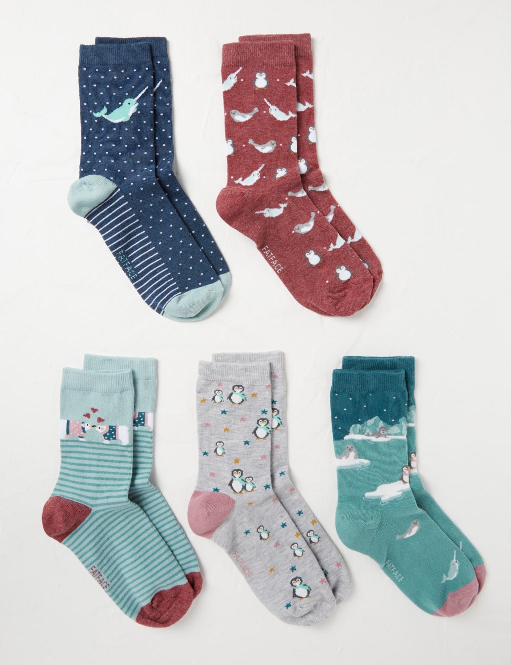 5pk Cotton Blend Arctic Ankle High Socks image 2
