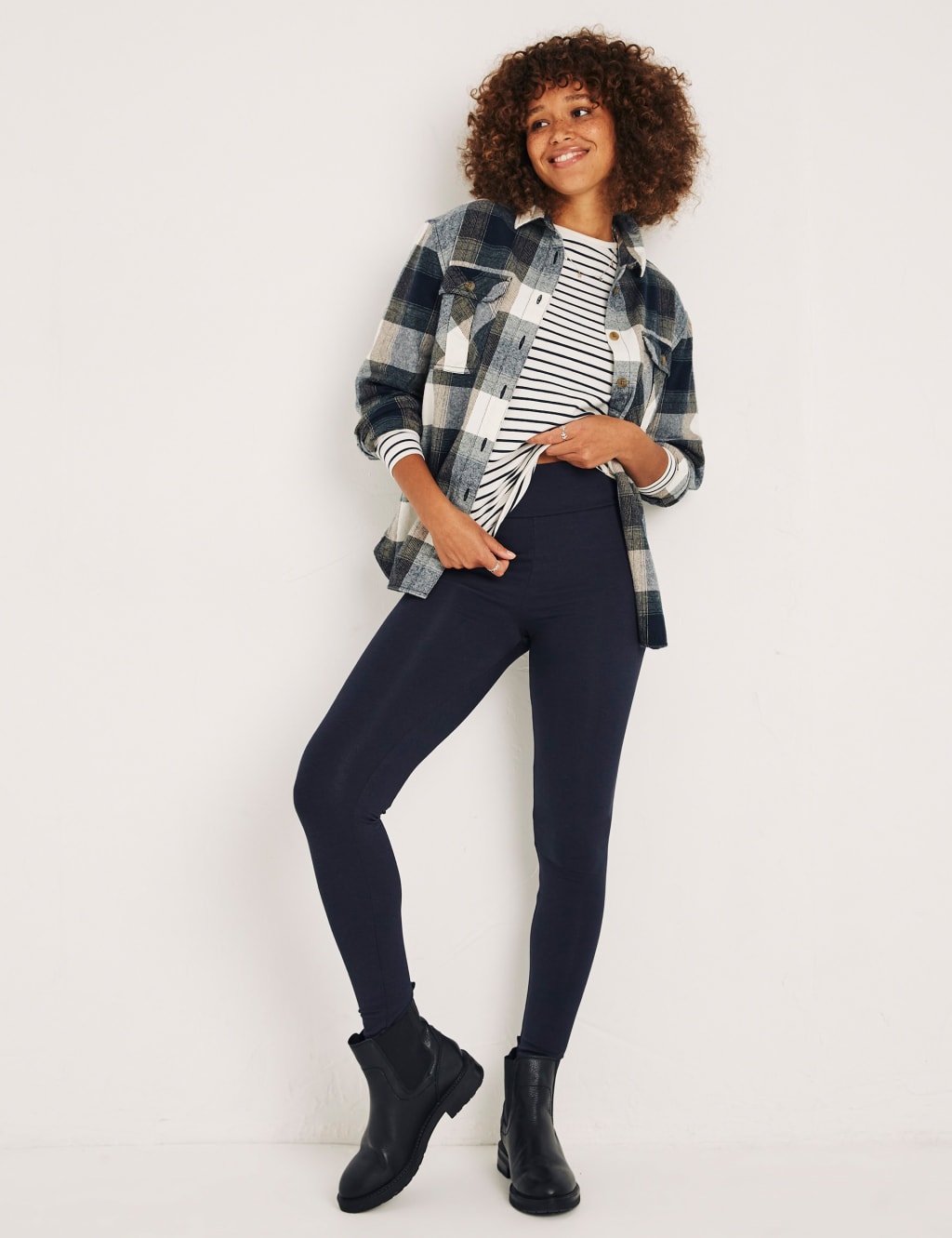 Cotton Modal Blend High Rise Leggings image 1