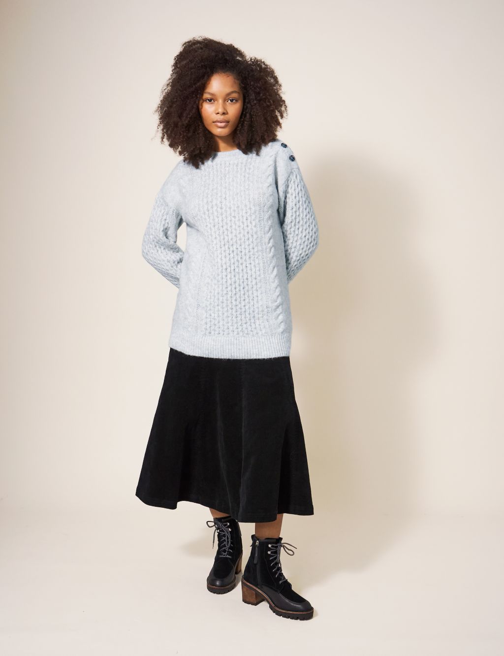 Crew Neck Longline Jumper with Wool image 3