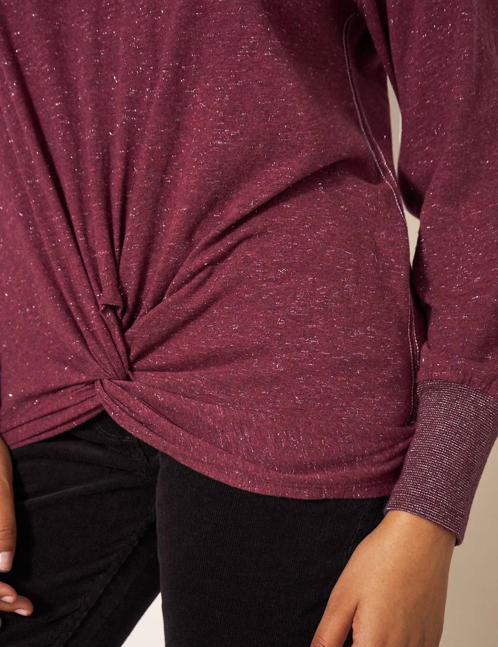 Cotton Rich Sparkly Twist Front Blouse image 5