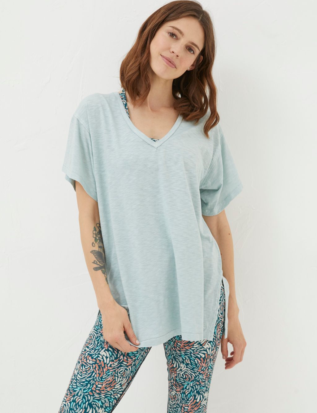 Cotton Rich V-Neck Relaxed T-Shirt image 1