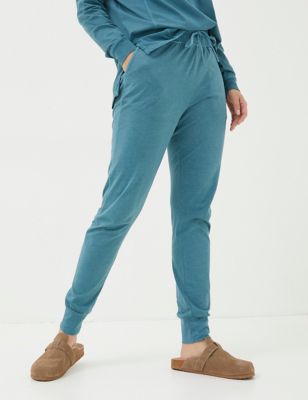 Fatface Womens Pure Cotton Drawstring Relaxed Joggers - 6 - Teal, Teal