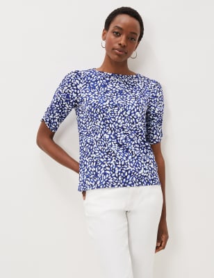 Printed Round Neck Short Sleeve Top | Phase Eight | M&S