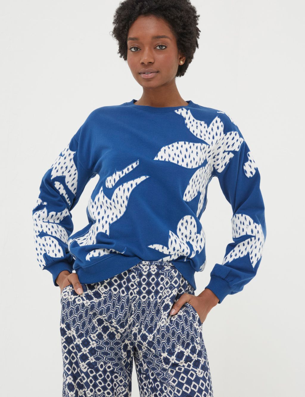 Cotton Rich Embroidered Sweatshirt