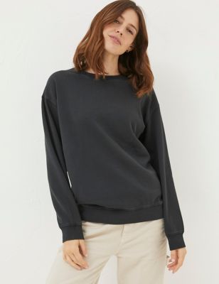 Fatface Women's Pure Cotton Sweatshirt - 10 - Black, Black,Blue
