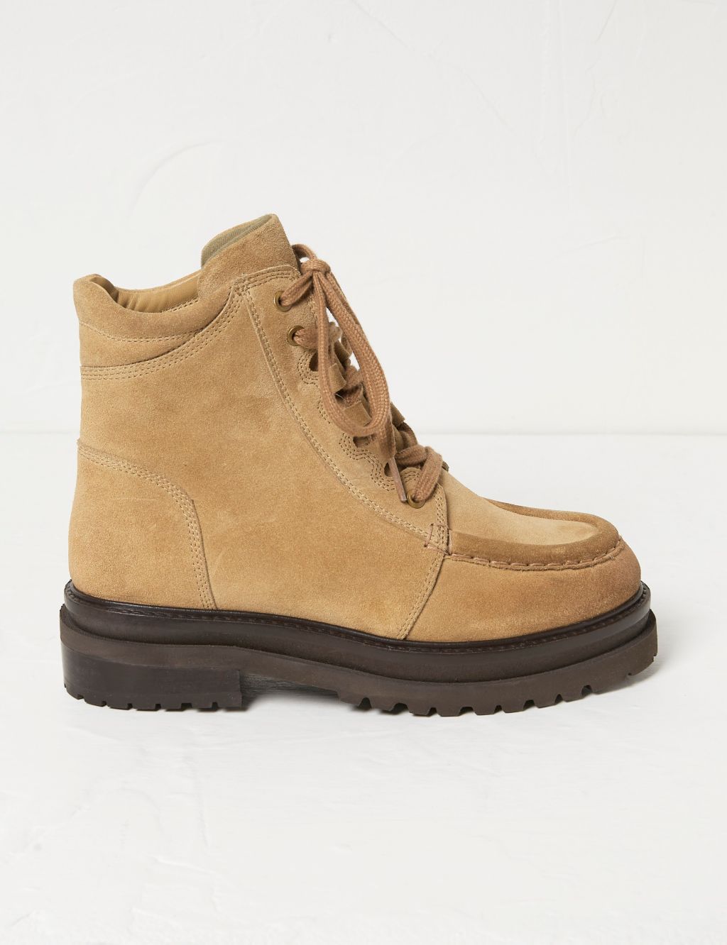 Suede Hiker Flat Ankle Boots