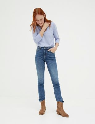 Fatface Women's Mid Rise Slim Fit Jeans - 18REG - Blue Denim, Blue Denim