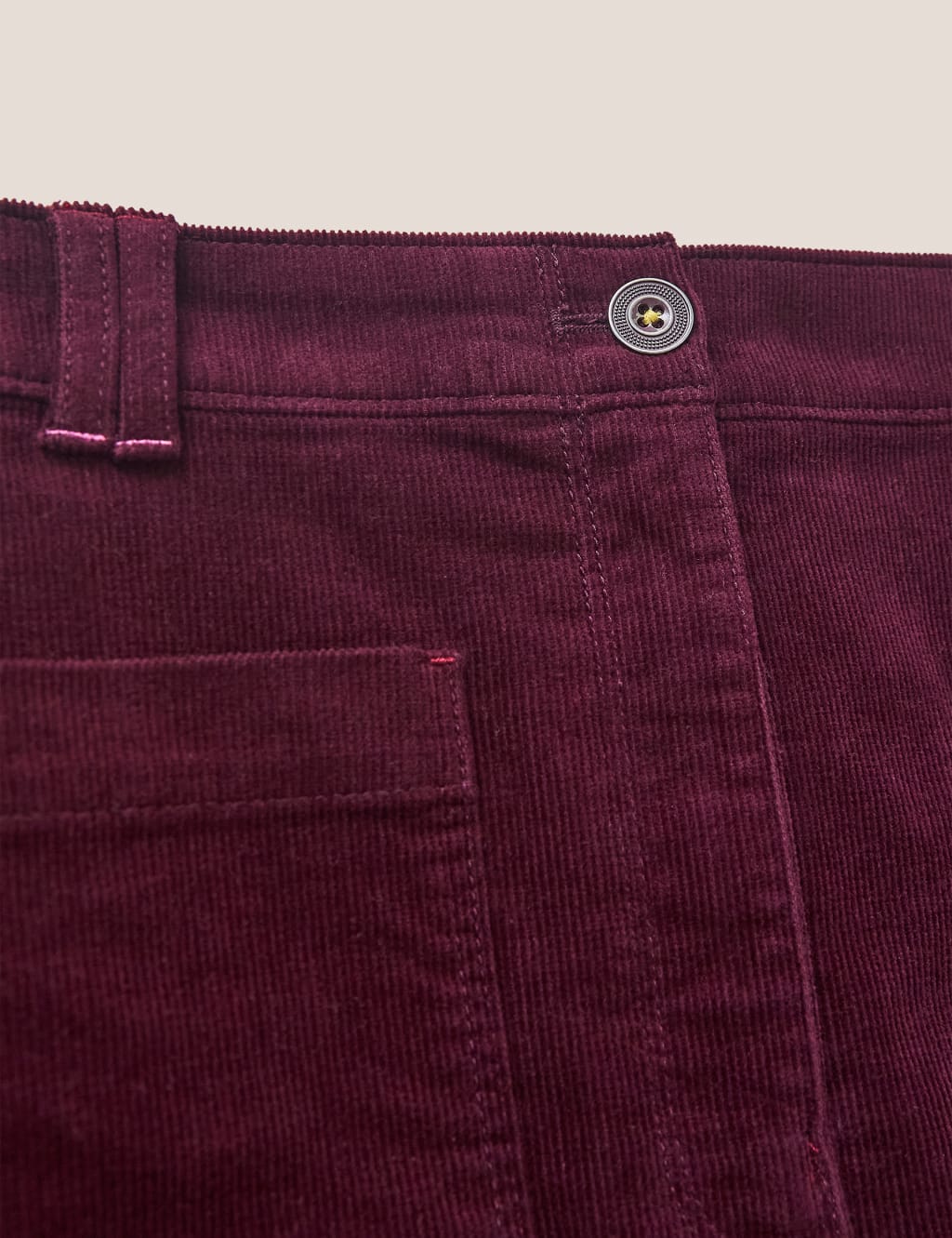 Cotton Rich Cord Knee Length A-Line Skirt image 5