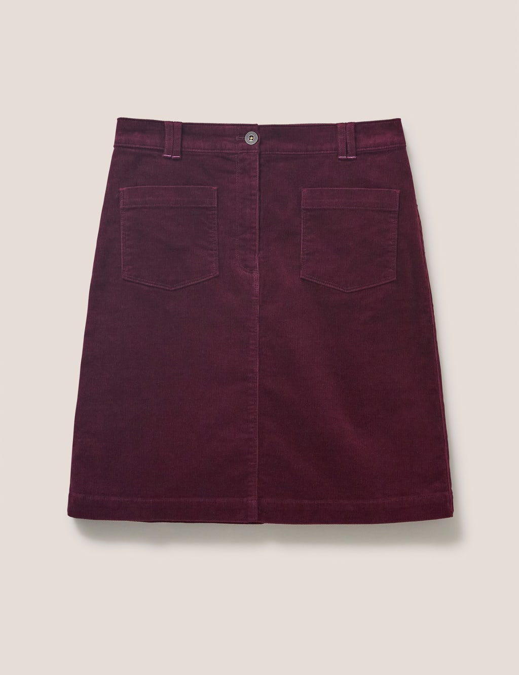 Cotton Rich Cord Knee Length A-Line Skirt image 2