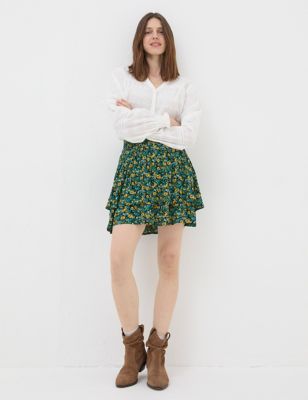 Fatface Womens Floral Mini Skater Skirt - 6REG - Multi, Multi