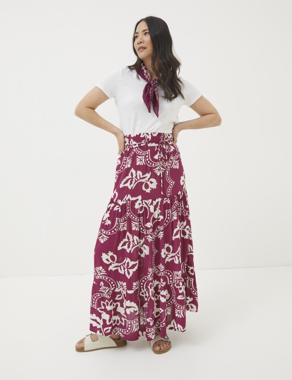 Floral Maxi A-Line Skirt