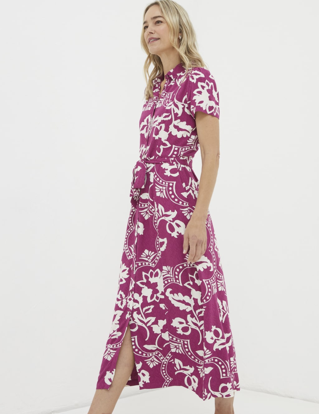 Floral Midi Shirt Dress image 1