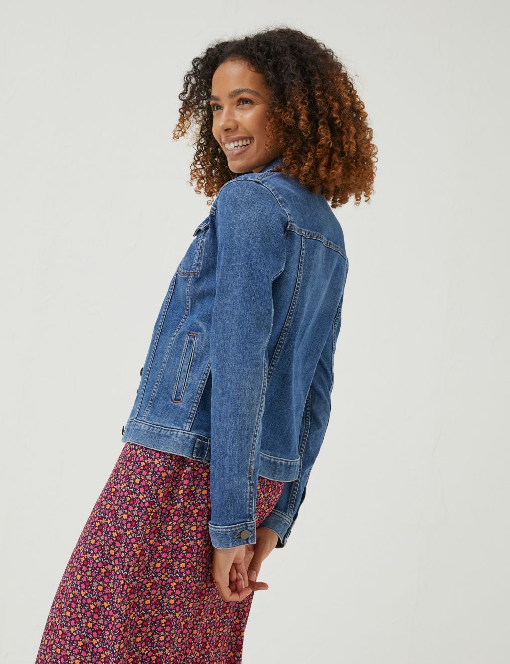 Cotton Rich Waisted Collared Jacket image 3