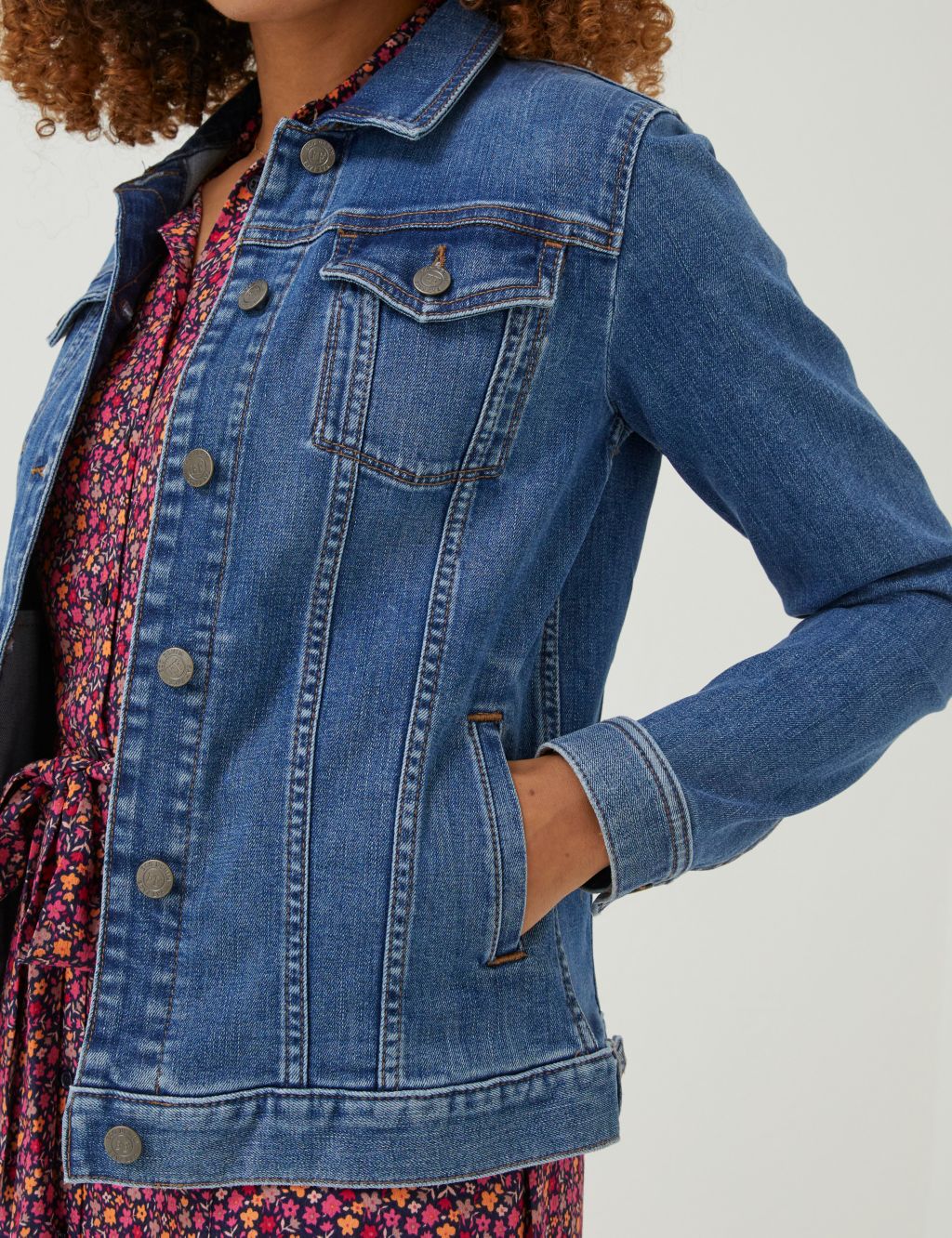 Cotton Rich Waisted Collared Jacket image 4