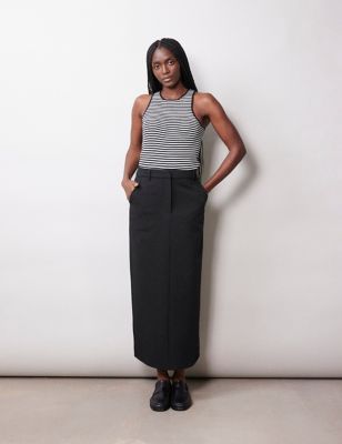 Albaray Womens Split Back Maxi Pencil Skirt - 8 - Black, Black