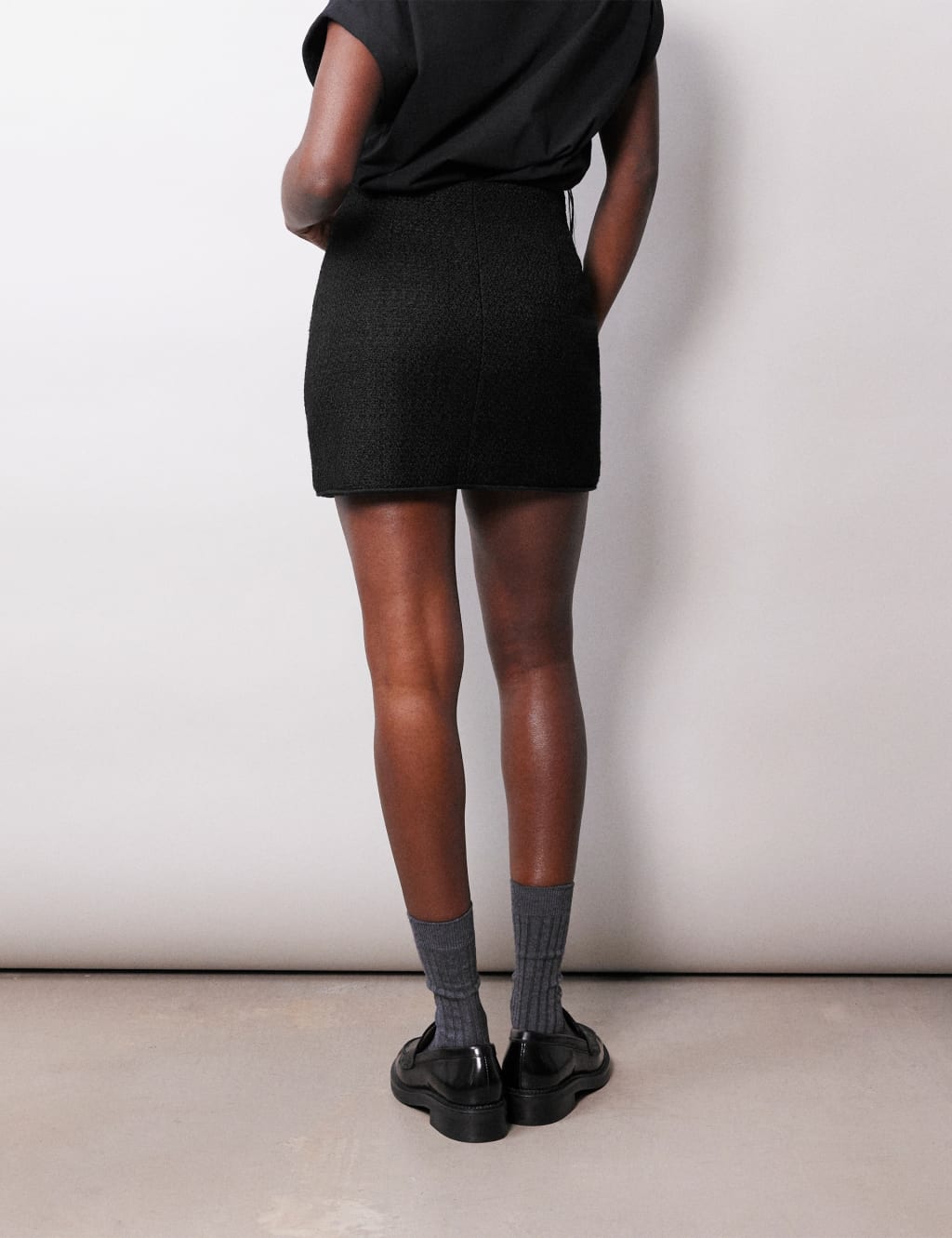 Tweed Mini A-Line Skirt with Wool image 4