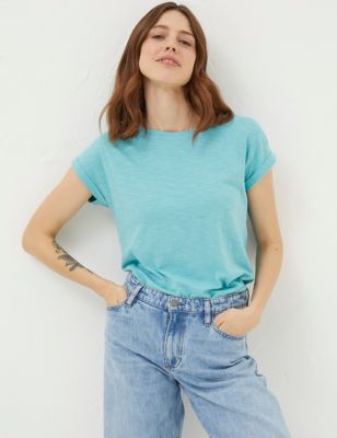 Fatface Womens Cotton Modal Blend T-Shirt - 10 - Teal, Teal