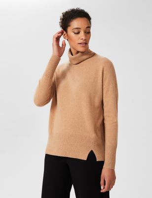 M&S Hobbs Womens Pure Cashmere Roll Neck Jumper