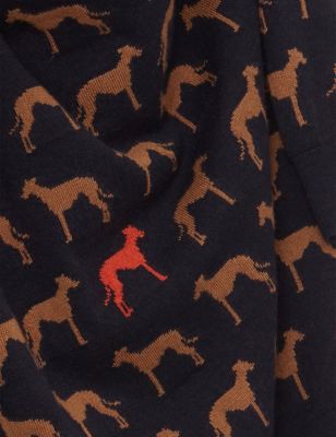 M&S Hobbs Womens Dog Print Crew Neck Jumper with Wool
