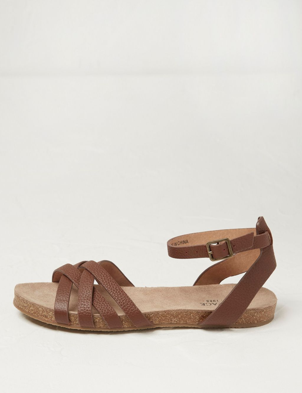 Leather Ankle Strap Flat Sandals image 2