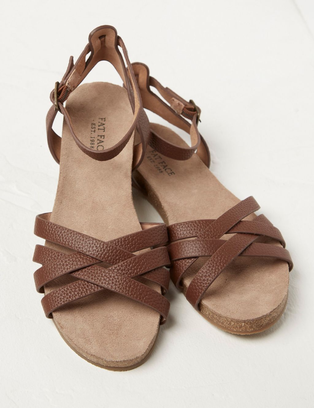 Leather Ankle Strap Flat Sandals image 3