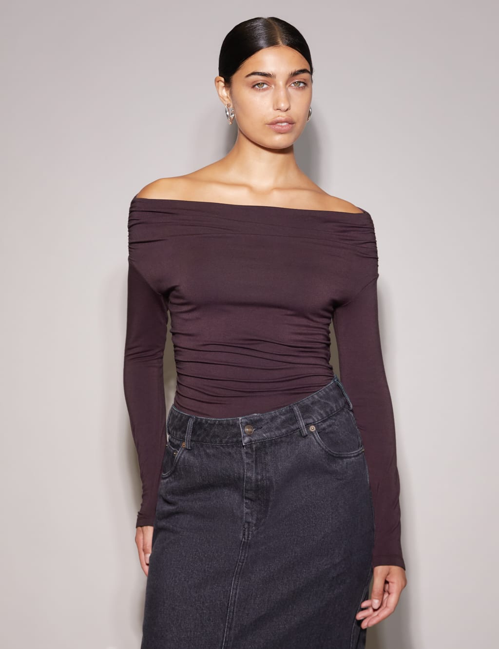 Off the shoulder active tops clearance