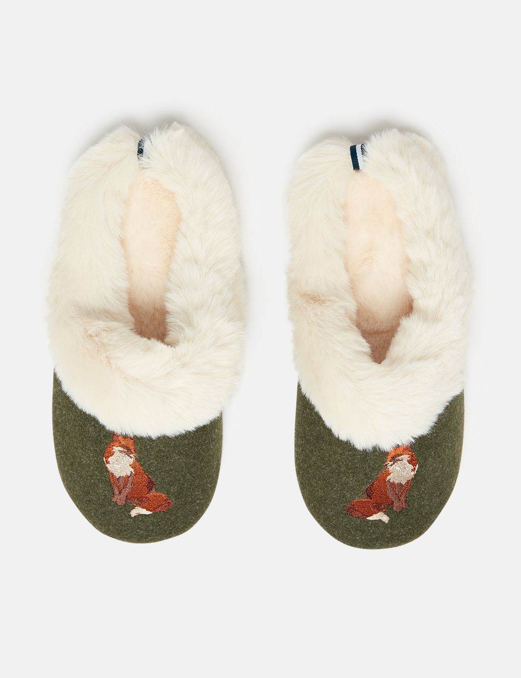 Embroidered Faux Fur Lined Mule Slippers image 2