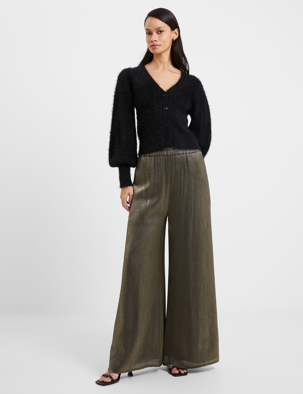 Sparkly Elasticated Waist Wide Leg Trousers image 1
