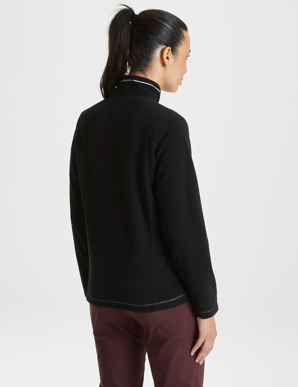 Half Zip Funnel Neck Fleece Top image 3