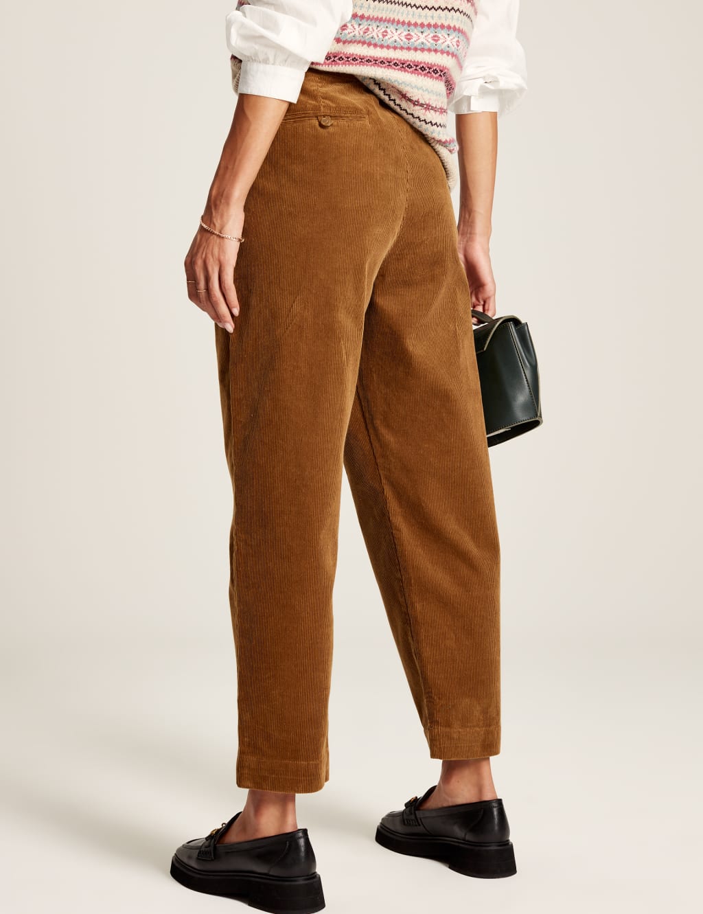 Cord Tapered Ankle Grazer Trousers image 4