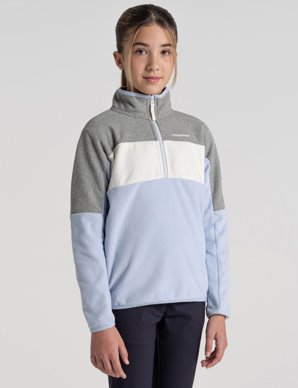 Fleece Colour Block Half Zip Sweatshirt (3-13 Yrs) image 2