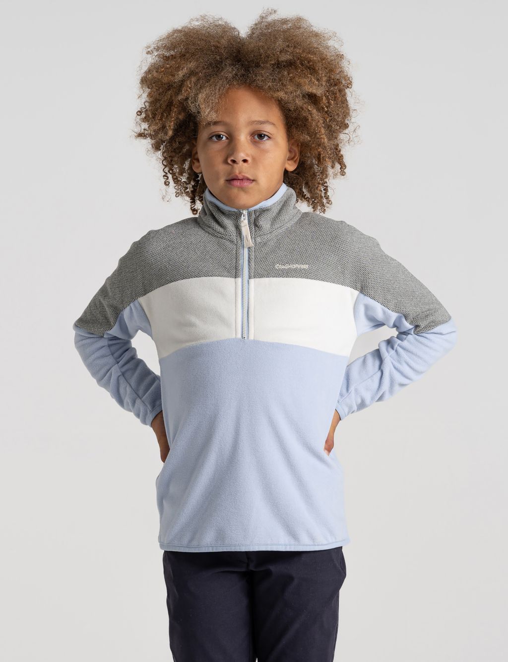 Fleece Colour Block Half Zip Sweatshirt (3-13 Yrs) image 4