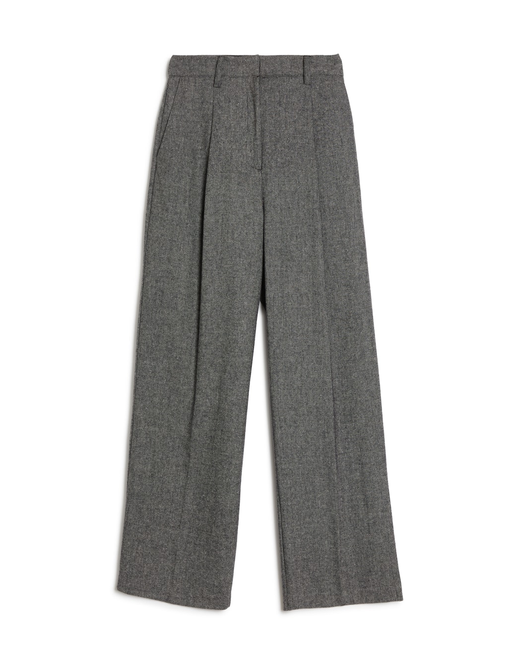 Wool Rich Textured Wide Leg Trousers image 2