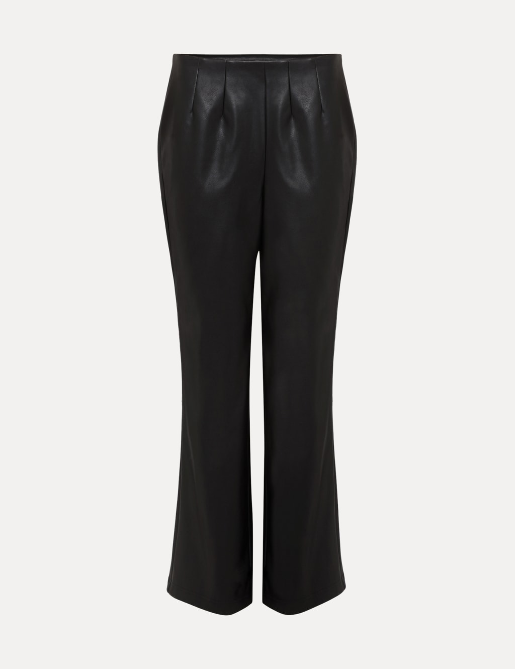 Leather Look Slim Fit Cropped Trousers image 2