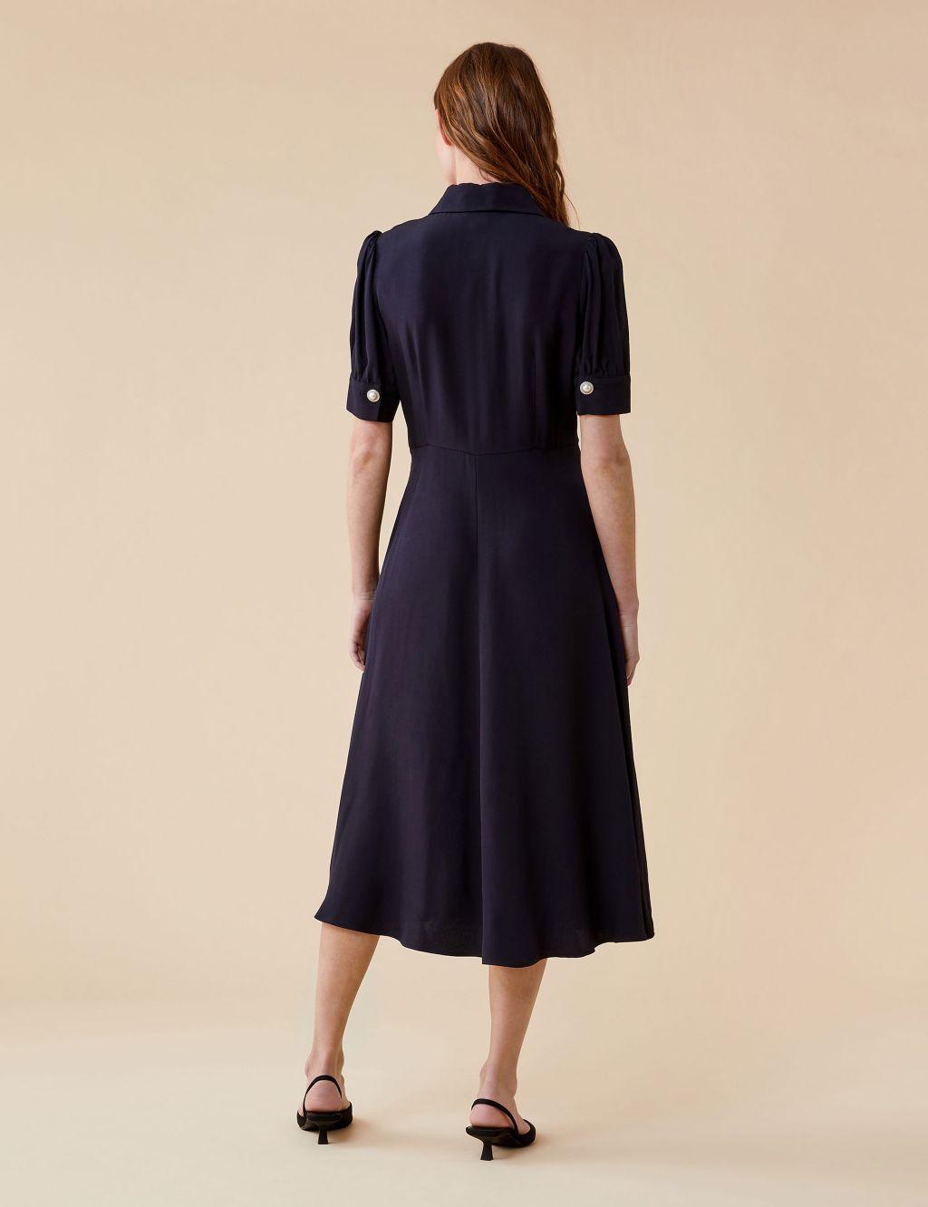 Button Front Midi Waisted Dress image 4