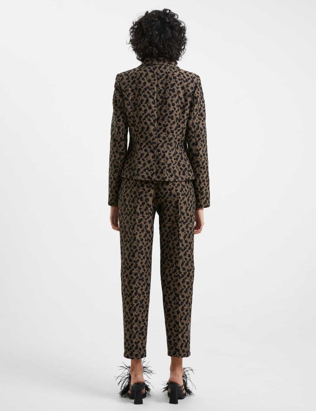Animal Print Tapered Cropped Trousers image 3