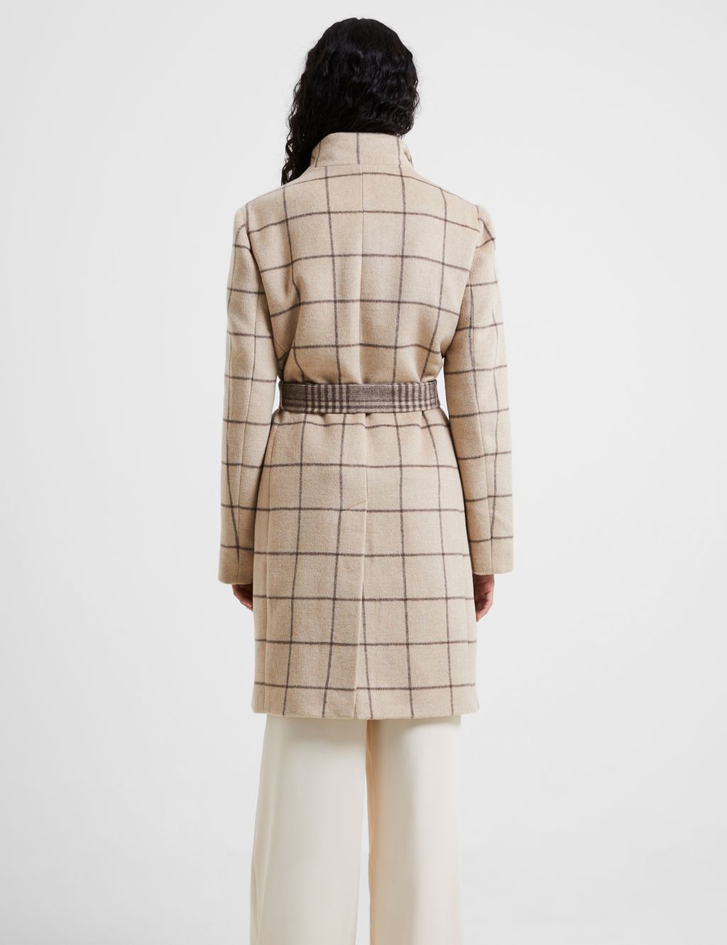Checked Longline Trench Coat with Wool image 4